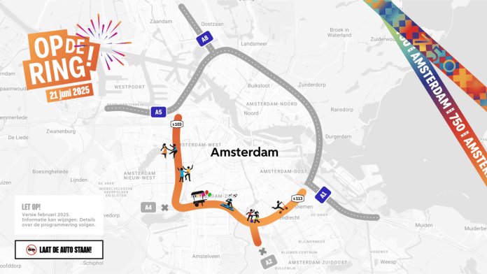 Gemeente Amsterdam: problemen kaarten festival op de ring Amsterdam 750 jaar
